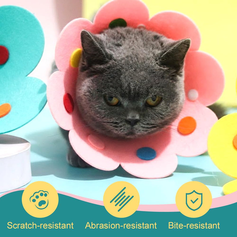 Collar for Cats/Puppy, 3 Pieces Anti Bite Cat Protective Collar, Soft Adjustable Protective Collar for Cats Small Dogs After Surgery l