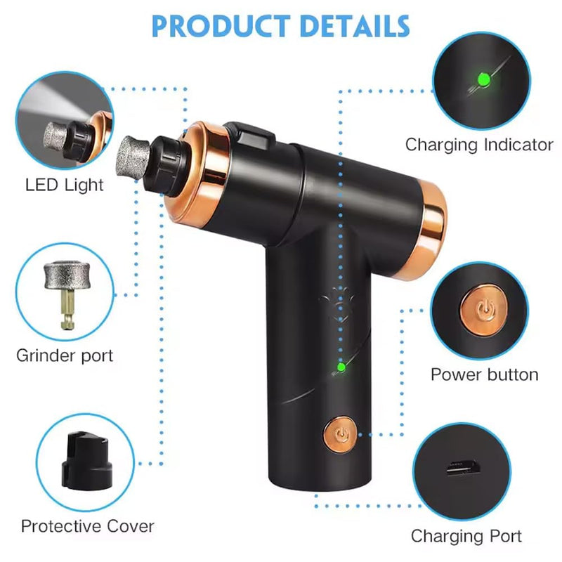 Dog Nail Grinder with LED light, Super Quiet Electric Pet Nail Trimmer, 2-Speed, Rechargeable Lithium Ion battery, for Small Medium Large Dogs & Cats Nail & Claw Grooming Nail Filer - PawsPlanet Australia
