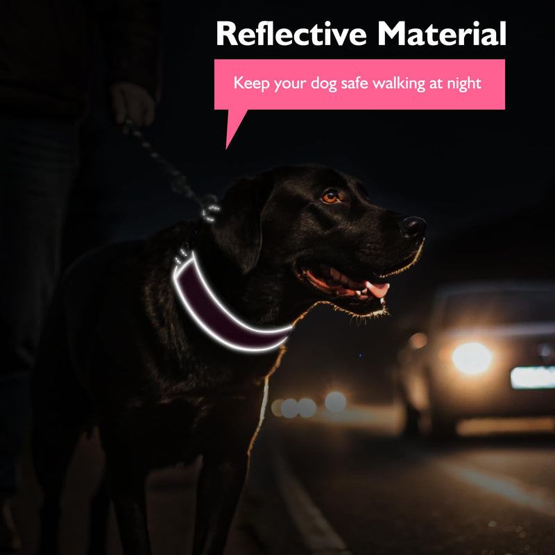 Mayerzon 2 Inch Wide Martingale Collar for Large Dogs, Patented No Pull Walking Training Dog Collar for Pitbull German Shepherd, with Buckle, Reflective Stitching, Adjustable (Hot Pink, M) Hot Pink M: 17"-19" - PawsPlanet Australia