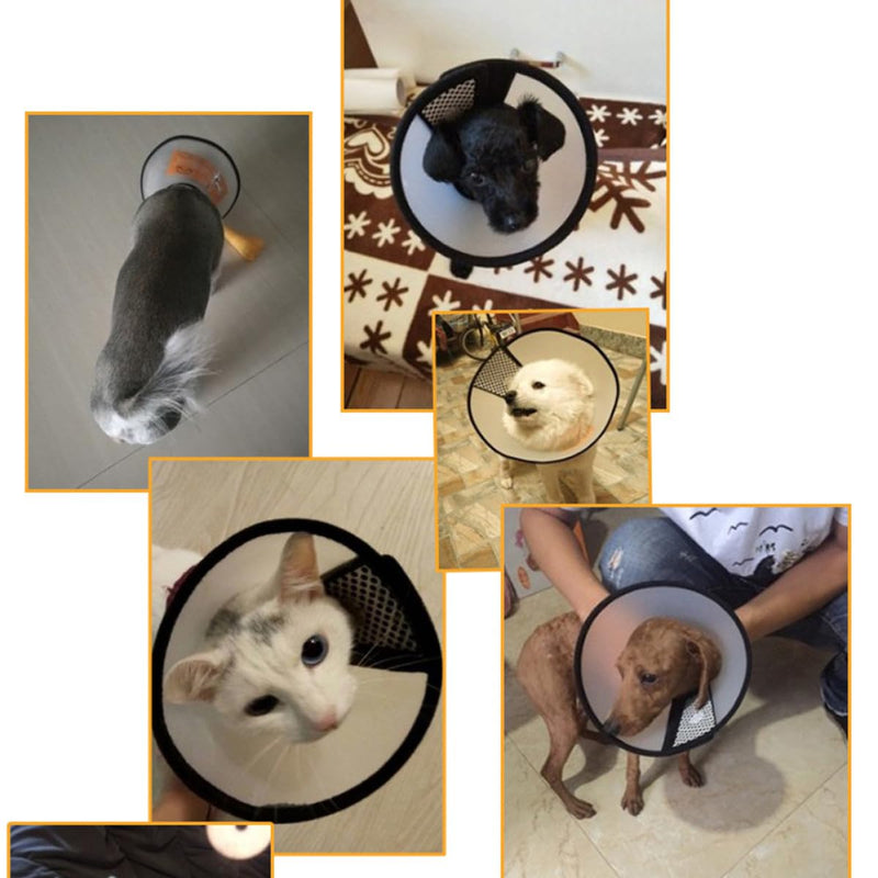 Garneck Elizabethan Collar for neck circumference 16-18cm for dogs and cats, 5 pieces, made of PP material, adjustable, protects wounds, surgical wounds, white, scratch protection