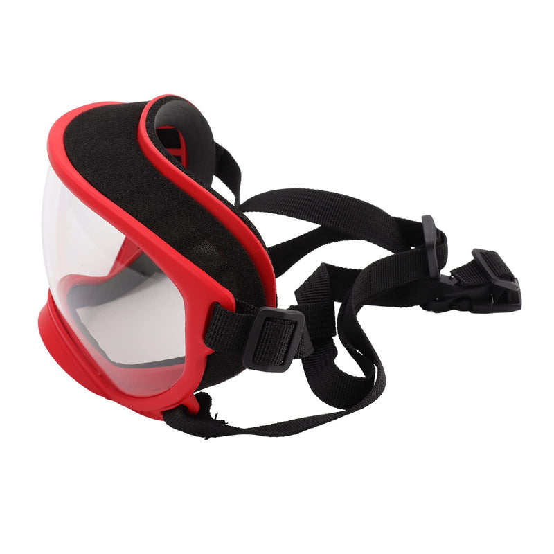 VBESTLIFE Dog Goggles, Windproof Ultraviolet Proof Dustproof Strap Dog Sunglasses for Large Breed Red Frame and Transparent Goggles