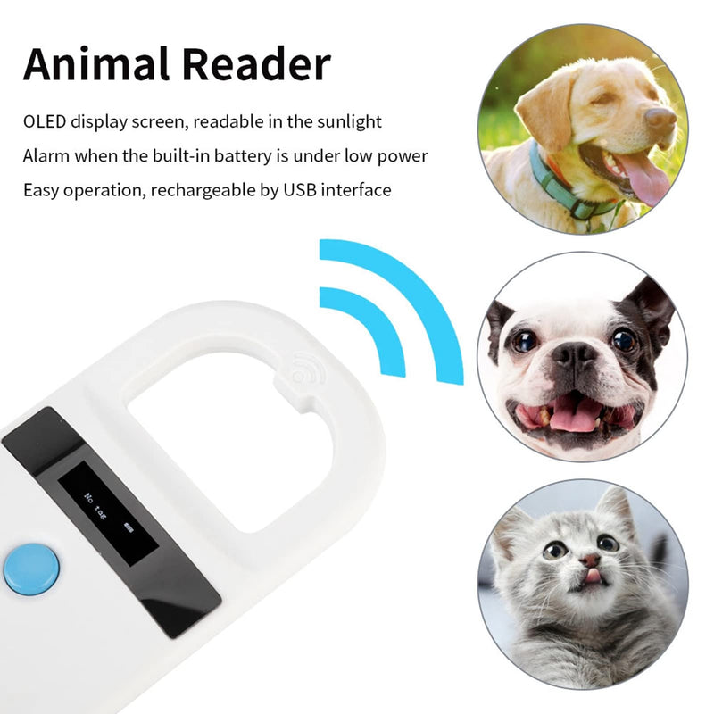 Watris Veiyi Dog Microchip Reader, Pet Microchip Scanner with OLED Display Screen, Pet Chip ID Scanner Supports FDX-B (ISO11784/11785) and EMID Microchips, for Animal Management - PawsPlanet Australia