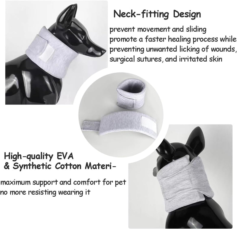 Cat Neck Brace Elizabethan Collar for Pet After Surgery Recovery Adjustable Breathable Neck Cervical Cone for Small Medium Dogs Puppies Kittens with Spinal IVDD Issues (Grey-L), Pink Grey L