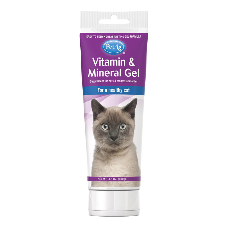 Pet-Ag Vitamin & Mineral Gel Supplement for Cats - 3.5 oz - Provides Basic Daily Vitamins & Minerals for Cats 4 Months and Older - Easy to Digest