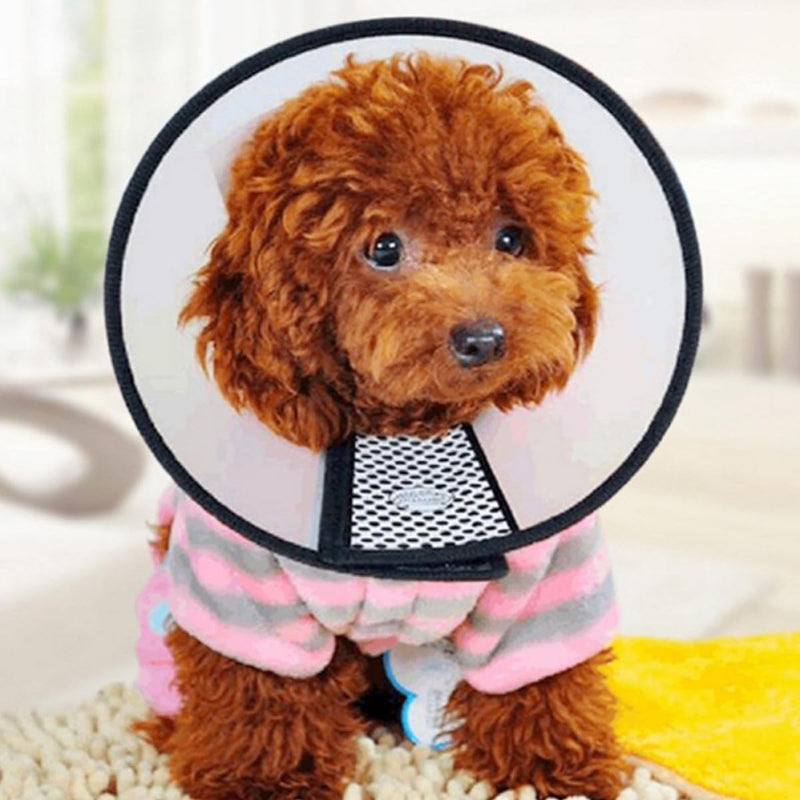 Garneck Elizabethan Collar for neck circumference 16-18cm for dogs and cats, 5 pieces, made of PP material, adjustable, protects wounds, surgical wounds, white, scratch protection