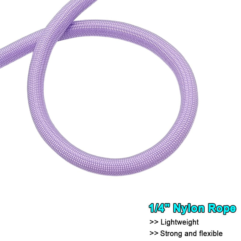 MayPaw Small Rope Dog Leash 6FT 8FT 10FT, 1/4-in Lightweight Pet Leash for Small Dogs/Puppy/Cats, Classic Colors Round Dog Lead(8ft*1/4",Purple) 8ft*1/4" purple - PawsPlanet Australia