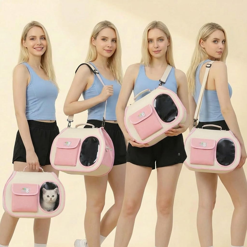 Dog Purse Carrier for Small Dogs-Pet Carrier Purse for Kitty and Puppy Soft Sided Carrier with Breathable Mesh Lightweight Pet Carrier Sling for Outing Travel Vet-Pale Pink Pale Pink One Size