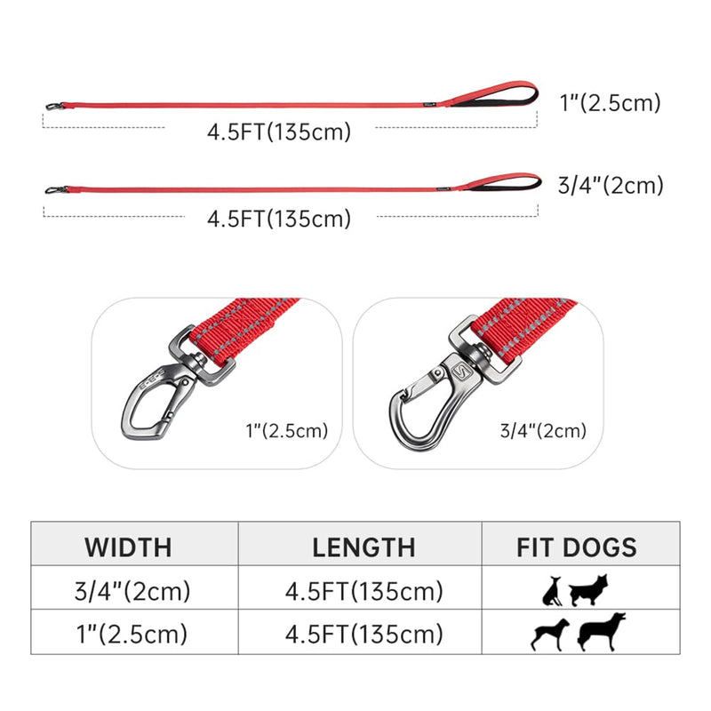 EXCELLENT ELITE SPANKER Strong Durable Nylon Dog Training Leash Traction Rope 4 Feet Long 3/4" Wide with Handle for Small Dogs(Green) 4.3ft x 3/4 in. Green - PawsPlanet Australia