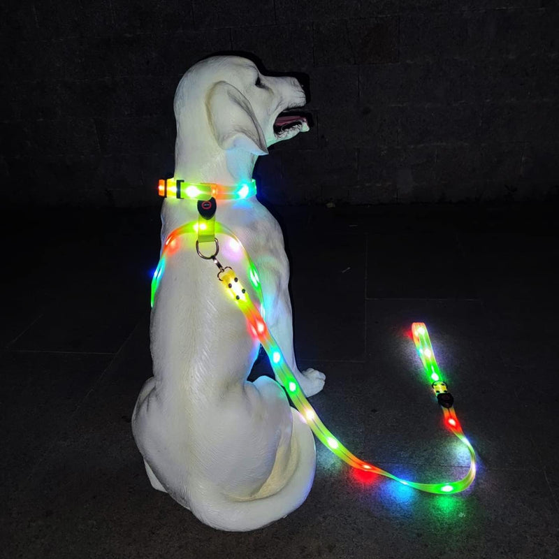 Light Up Dog Harness for Medium Dogs Lighted Dog Harness Rechargeable Waterproof Illuminated Glow in The Dark Light up Dog Vest LED - PawsPlanet Australia
