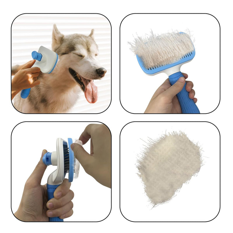 Pet Cleaning Deshedding Brush,Pet Hair Removal Brush for Shedding Massaging Grooming for Small Dogs,Cats,Rabbits(blue) - PawsPlanet Australia