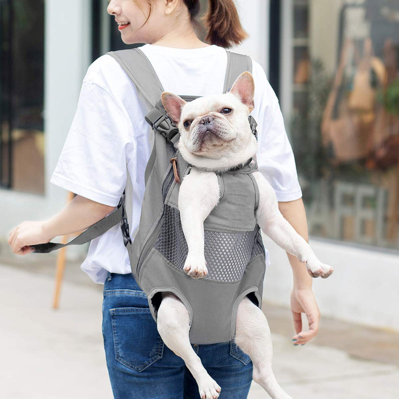 Lifeunion Legs Out Dog Carrier Backpack Hands-Free Adjustable Pet Travel Carrier for Small Medium Dogs Cats Motorcycle Hiking Walking (Grey) Grey - PawsPlanet Australia