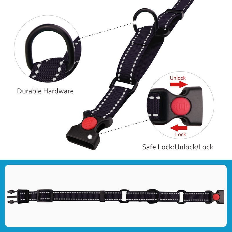 Martingale Dog Collar and Leash Set Martingale Collars for Dogs Reflective Martingale Collar for Small Medium Large Dogs(Black&M) M Black - PawsPlanet Australia