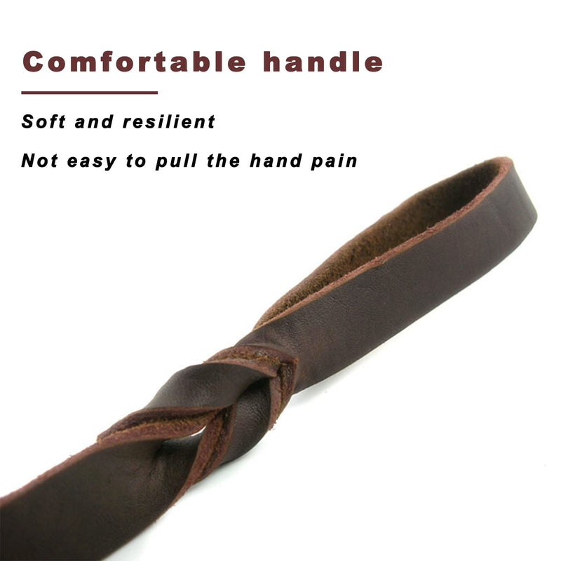 Leather Heavy-Duty Dog Leash, 3ft Brown, 1in Width, 35in Length, Suitable for Medium to Large Dogs rope - PawsPlanet Australia
