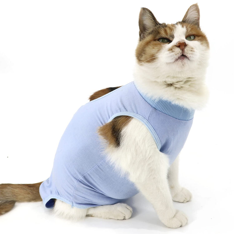 Cat Recovery Suit, Cat Surgical Recovery Suit for Abdominal Wound or Skin Disease, Cat Onesie for Cats after Surgery, Cat Spay Recovery Suit, E-Collar Alternative Pajama Suit for Dogs and Cats Medium Blue