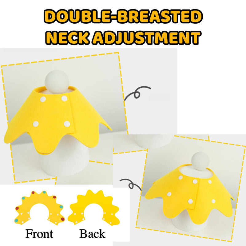 Cute Cat Recovery Collar Soft Adjustable Cats Cone Light-Weight Anti-Licking Easy to Wear for Kitty Puppy (L(10-22lb),Yellow)