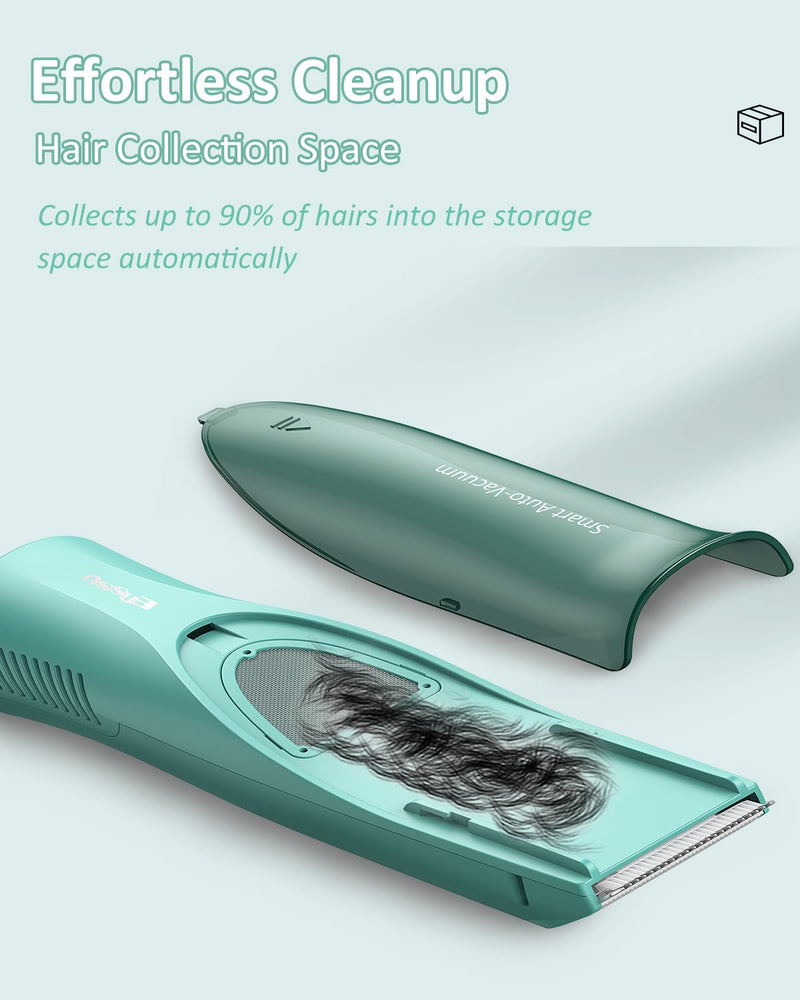 Baby Hair Clipper,Vaccum Hair Clippers for Kids/Toddlers,Cordless Baby Hair Cutting Kit with Two Modes,Baby Hair Trimmer Haircut Machine in Large Hairs Storage Space,Rechargeable,Waterproof Green - PawsPlanet Australia