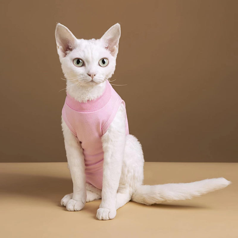 Cat Recovery Suit Cat Surgery Recovery Suit, Breathable Skin Anti Licking Suit,Skin Diseases Protection Collar Alternative Pet Body Suit for Puppy Kitten Neutered,Abdominal Wound Skin Damage,Weaning Large Pink - PawsPlanet Australia