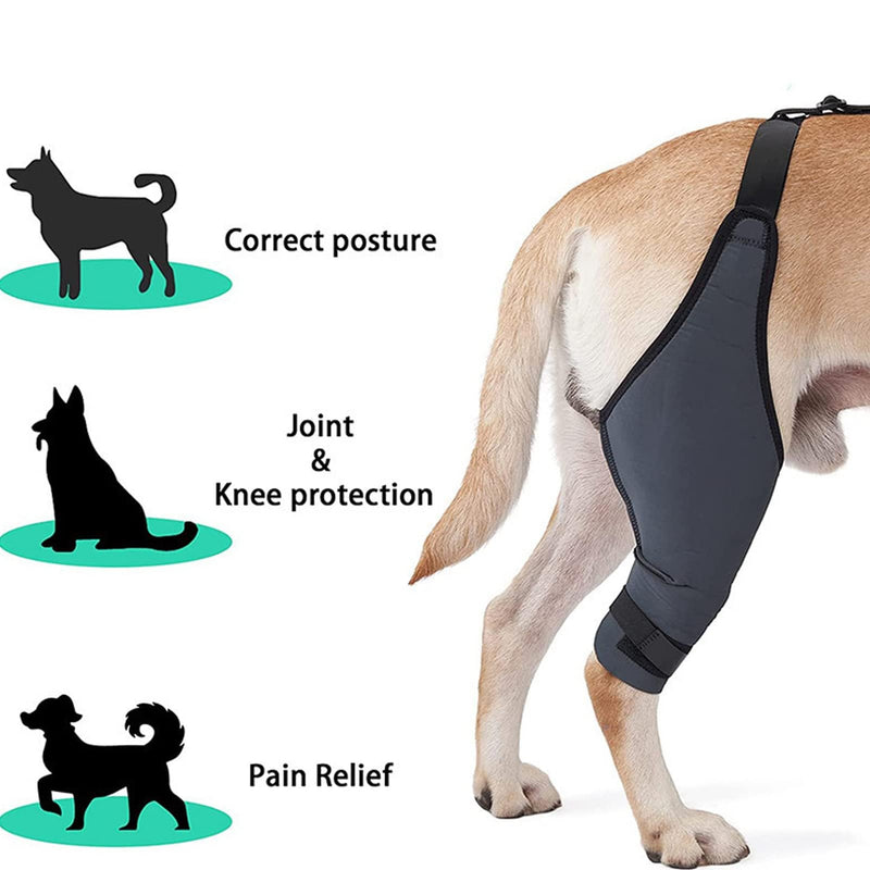 Qcwwy Dog Knee Braces for Hind Leg, Dog Hind Leg Orthotics for Dogs with ACL Kneecap Dislocation, Arthritis, Breathable, Comfortable Dog Joint Protector (XL Right Leg)