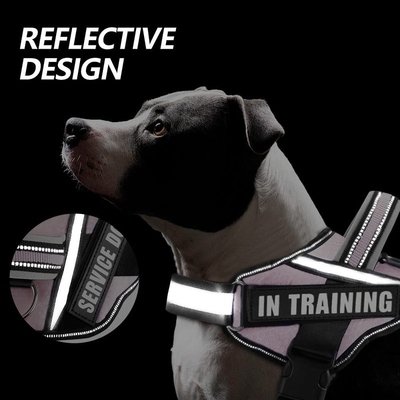 Dog Vest Harness and Patches Set, Animire in Training Service Dog Harness with 10 Dog Patches, Reflective Dog Vest with Handle for Small, Medium, Large, and Extra-Large Dogs SMALL (Chest: 17.5-23 Inch) Pink - PawsPlanet Australia
