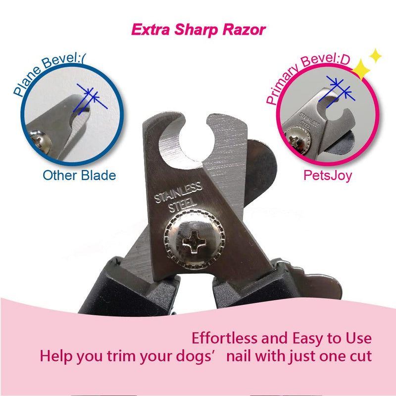 PetsJoy Pet Nail Clipper with Protective Guard to Avoid Over-Cutting, Toenail Trimmer with Razor Sharp Stainless Steel Blades and Anti-Slip Handle, Size:M, for Small to Medium Pets - PawsPlanet Australia