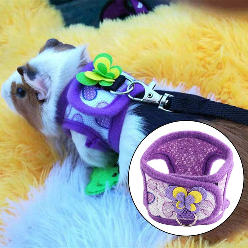 Chinchilla Harness Vest Chest Decor, Chinchilla Walking Harness Vest with Leash Strap Harness for Rabbit Ferret Guinea Pig Bunny Hamster Puppy Kitten Clothes Accessory(S)(S) S - PawsPlanet Australia