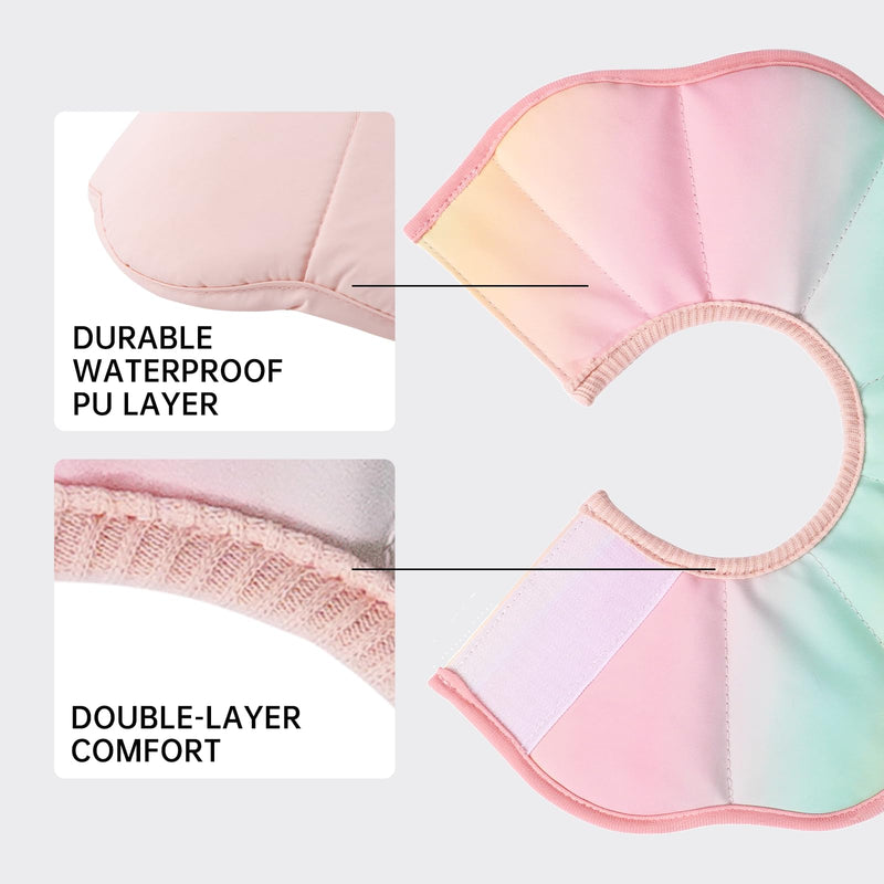 Adjustable Soft Cat Cone Collar - Waterproof Recovery Collar for Cats After Surgery, Lightweight Elizabethan Collar for Kittens, Small to Large Pink Gradient Color M(Neck: 22-26CM)