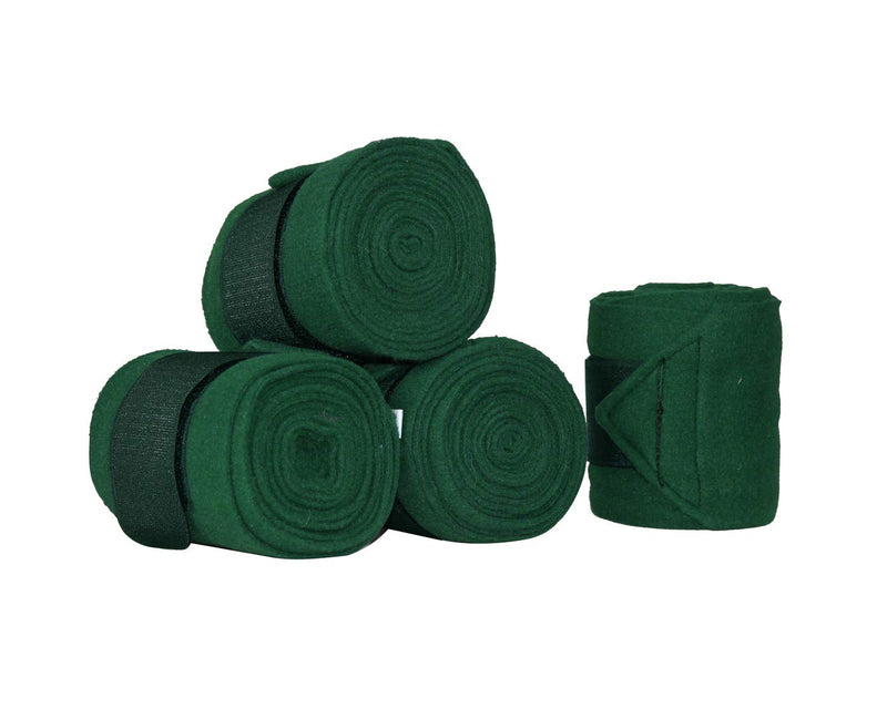 Derby Originals Set of 4 Super Soft Fleece Horse Polo Wraps with Velcro White