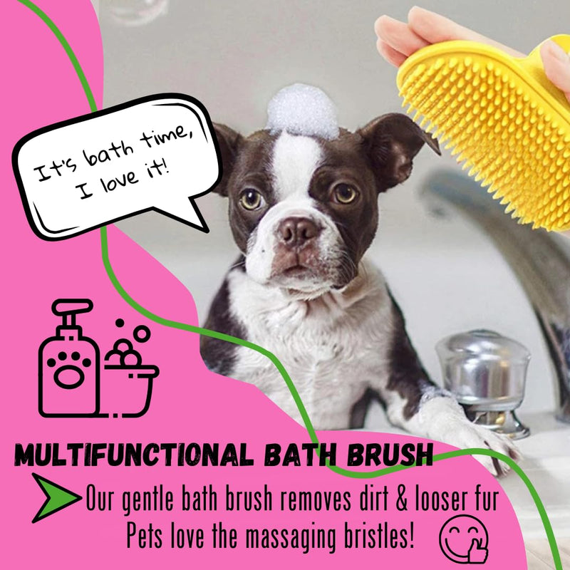 | Dog Bath Brush | 4 PCS Pet Grooming Brush | Pet Hair Removal Brush | Cat Hair Removal Brush | Dog Grooming Bath Brush | Pet Rubber Brush | Pet Silicone Brush | Dog Shampoo Brush - PawsPlanet Australia