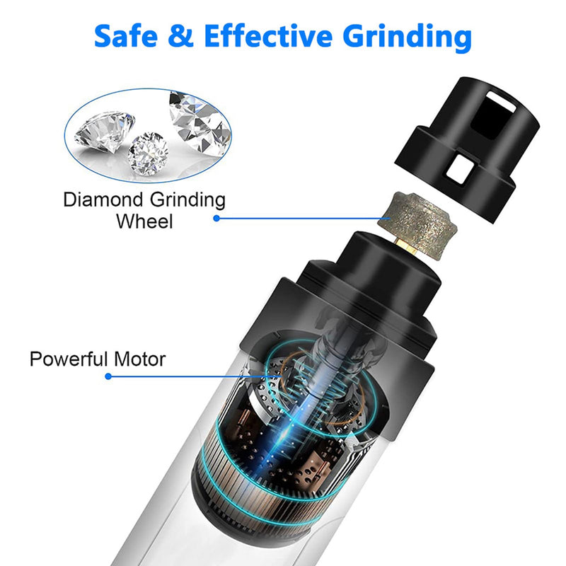 Silent Groom Pro Nail Grinder with 3-Level Battery Indicator – Ultra-Quiet (<40dB) Electric Pet Nail Trimmer for Small & Large Dogs | 2-Speed (6050-7700RPM) & Quick Sensor |USB Rechargeable - PawsPlanet Australia