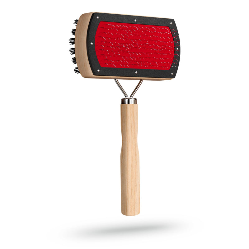 Naturasan – Heavy Duty Sheepskin & Lambskin Rug Brush for Wool and Pet Hair – Double-Sided Wooden Grooming Brush – Ideal for Rugs Dogs Cats Fleece Care - PawsPlanet Australia