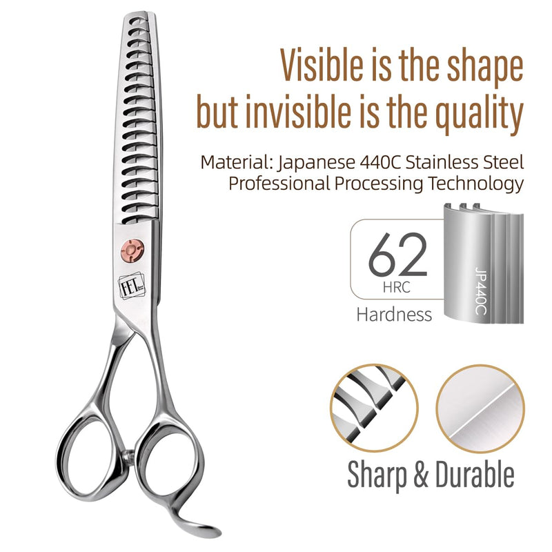 Dog Grooming Scissors: 7 inch Pet Chunker Shears Made Of Japanese 440c Advanced Stainless Steel Professional Grooming Scissors for Dogs Cats and Other Pets - PawsPlanet Australia