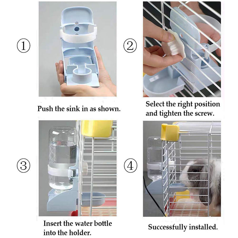 kathson Rabbit Water Bottle, 17oz Hanging Water Fountain Automatic Dispenser No Leak WaterFeeder for Bunny Chinchilla Guinea Pig Hedgehog Ferret Water Dispenser，Pink - PawsPlanet Australia
