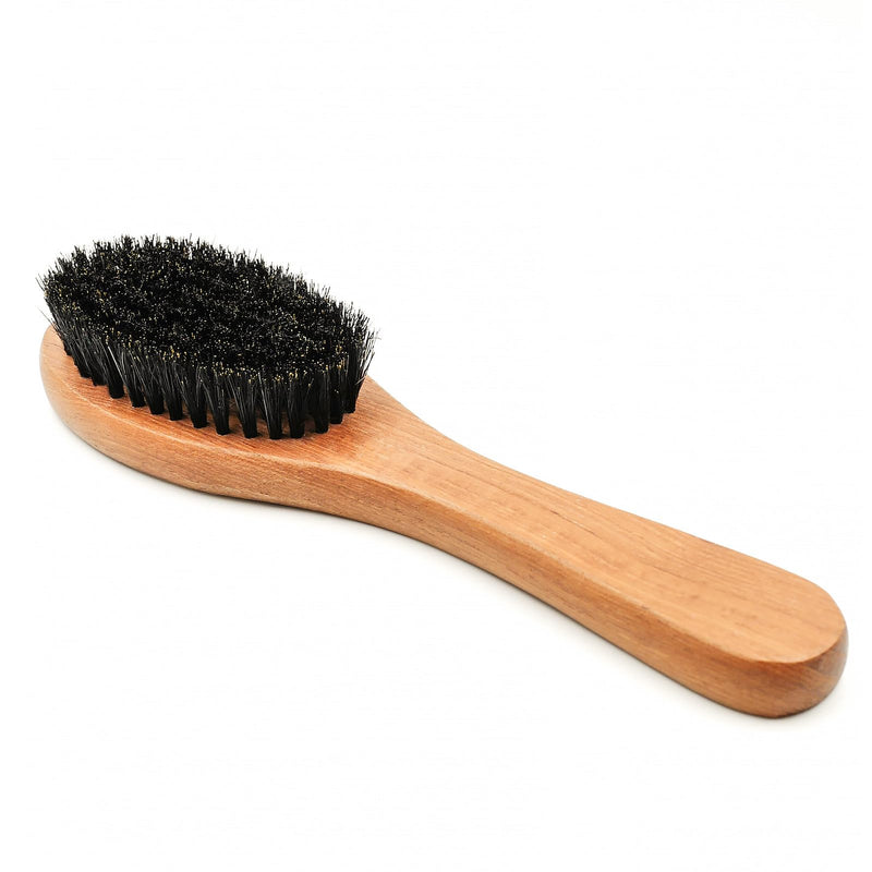 Pet Soft Brush with Wood Handle and Boar Bristle Hair - Soft Cat and Dog Grooming Brush for Short Hair Cats and Small Dogs - Gentle Massage and Dandruff Removal (Cat)