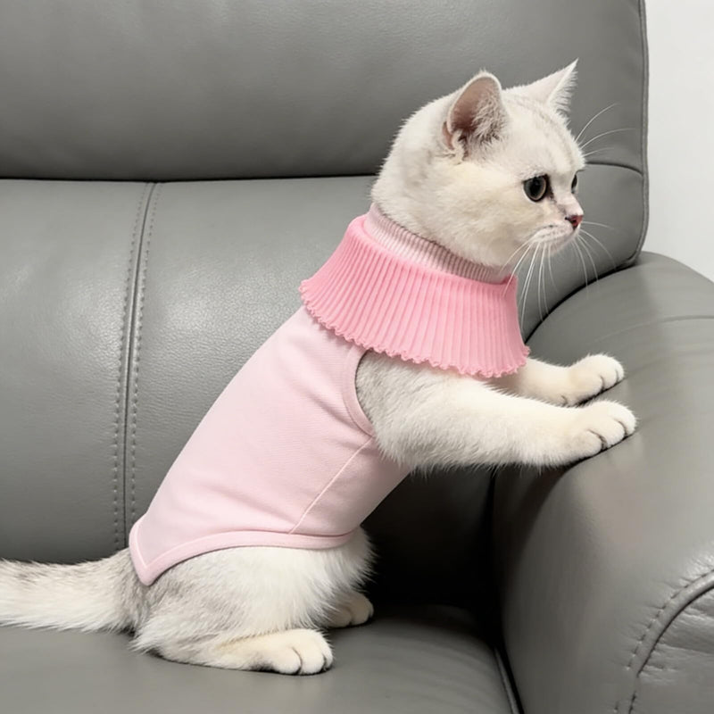 Abaodam Surgical Suit for Cats, Breathable Full Body Recovery Suit, Elastic Surgical Body for Kittens after Neutering, Pink (s), Protection against Wound Licking and Skin Irritations