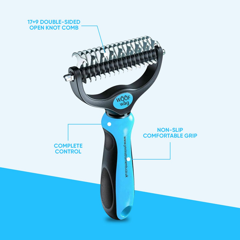 YNR Pet Cat Dog Horses Hair Fur Shedding Trimmer Grooming Dematting Rake Deshedding Comb Brush Tool Kit - PawsPlanet Australia