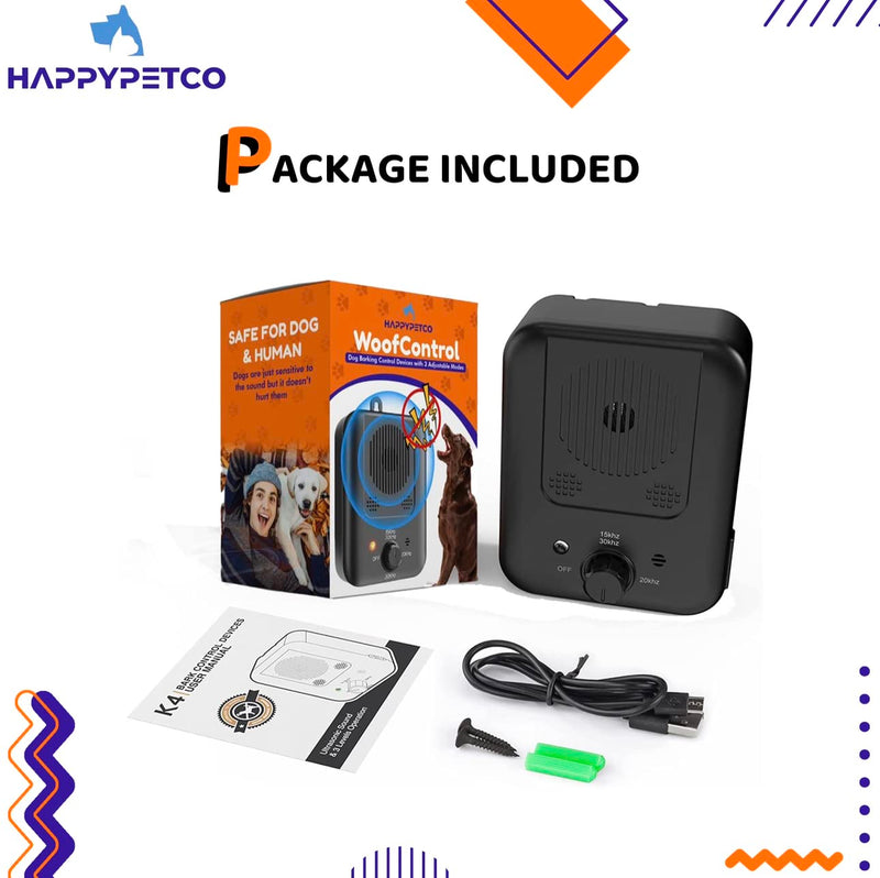 3-Level Ultrasonic Dog Bark Deterrent Device | Rechargeable Anti Barking Device for Dogs | 32Ft Dog Bark Silencer | Portable Indoor/Outdoor Bark Stopper | Human and Pet Safe Bark Control - PawsPlanet Australia