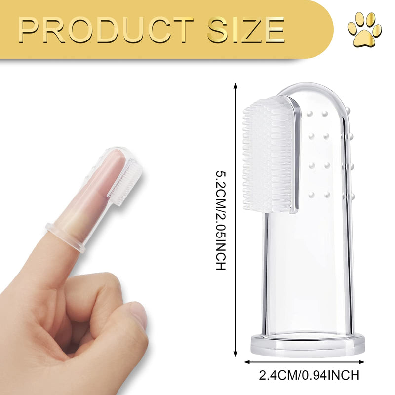 BLMHTWO 5 Pieces Dog Tooth Brushing Kit Finger Toothbrush for Dogs Cat Puppy Toothbrush with Silicone Bristles and 16 Round Particles Thickened Silicone-Layer Transparent Dog Toothbrush for All Pets - PawsPlanet Australia