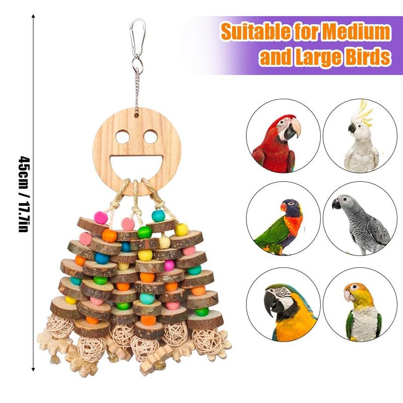 Large Parrot Toys, Multi-Color Wooden Block with Halloween Shape Bird Chewing Toy Parrot Cage Bite Toy for Macaws Cokatoos African Grey and Large Medium Parrot Birds - PawsPlanet Australia