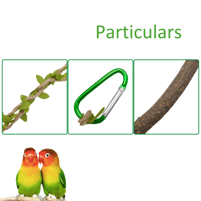 2Pcs Pet Bird Perch Swing Pet Bird Swing Stand Rope Bird Cage Swing Parrot Rope Swing Hanging Toy Parrot Swing Toy for Lovebirds, Larks, Finches, Macaws, Cockatiels