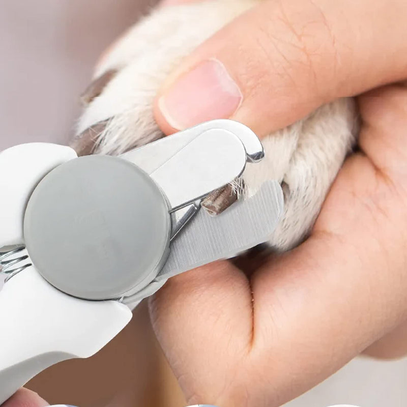 Pet Nail Clipper - Pet Grooming Tool for Nail Clipping and Trimming - Suitable for Dogs and Cats, Equipped with a Safety Guard and Razor Sharp Blade for Precision - plus a Bonus Free Nail File (Gray) - PawsPlanet Australia