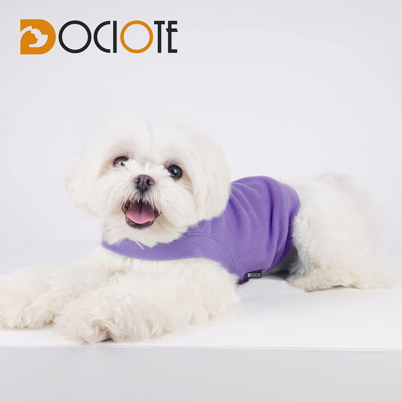 Soft Fleece Dog Sweatshirt - Warm Dog Sweaters for Small Medium Dogs Cats Cold Weather - Cat Sweater Pullover Stretchy Hoodie Easy On - Comfortable Dog Winter Clothes Pet Sweaters Vest for Doggie Purple L - PawsPlanet Australia