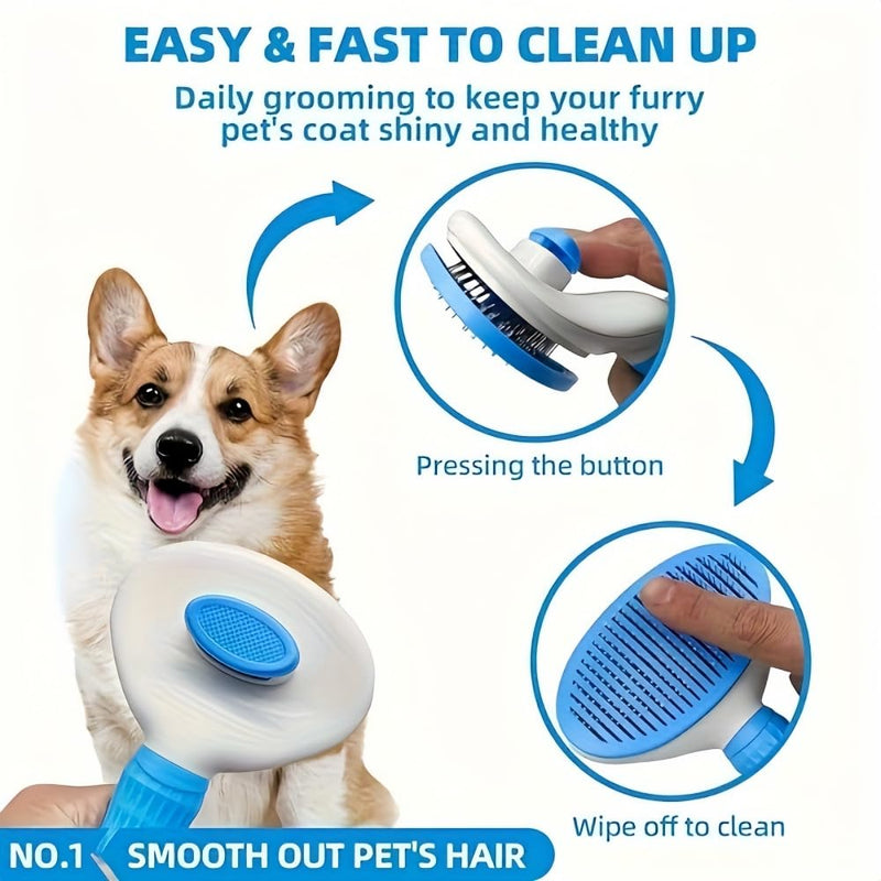 Cat Brush Self Cleaning, Ergonomic Handle,Slicker Cat Brush with Release Button,Tool Suitable for Cats And Dogs Pet Hair Cleaner, Easy to Remove Loose Undercoat ﻿ ﻿ - PawsPlanet Australia