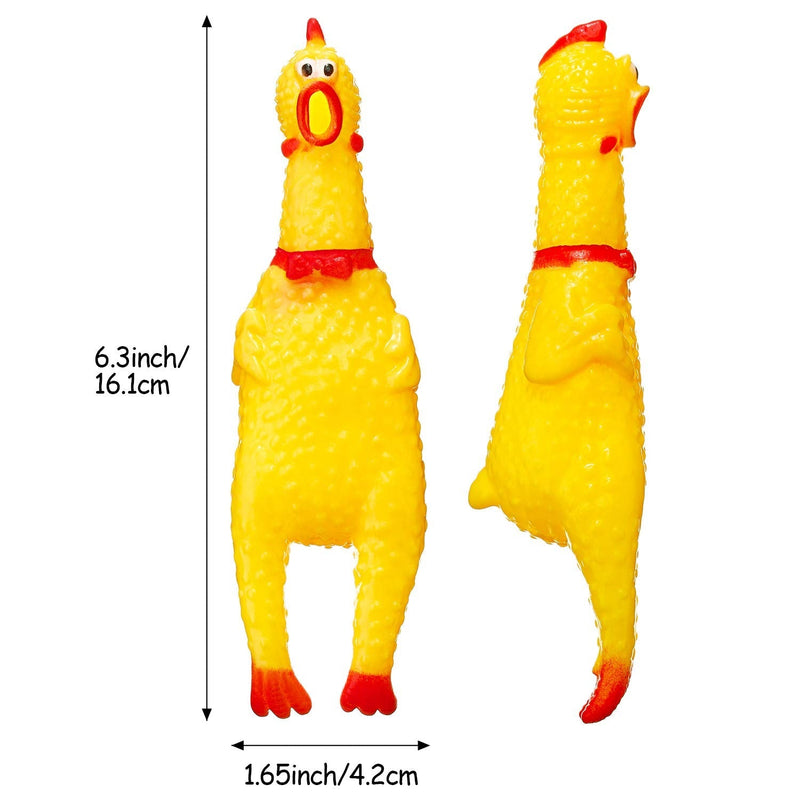 15 Packs Rubber Chicken Screaming Chicken Squeeze Novelty Squeaky Noise Shrilling Shrieking Squawking Chicken Noisemaker Novelty Gadget for Dogs Pets, 6.3 Inch - PawsPlanet Australia