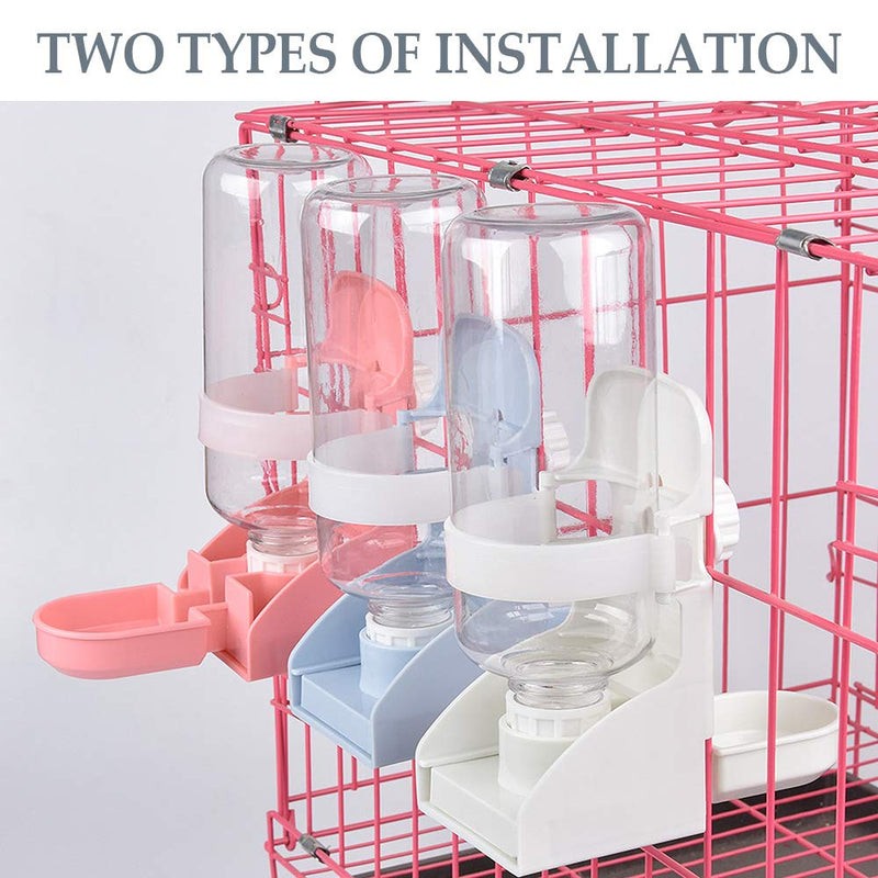 kathson Rabbit Water Bottle, 17oz Hanging Water Fountain Automatic Dispenser No Leak WaterFeeder for Bunny Chinchilla Guinea Pig Hedgehog Ferret Water Dispenser，Pink - PawsPlanet Australia