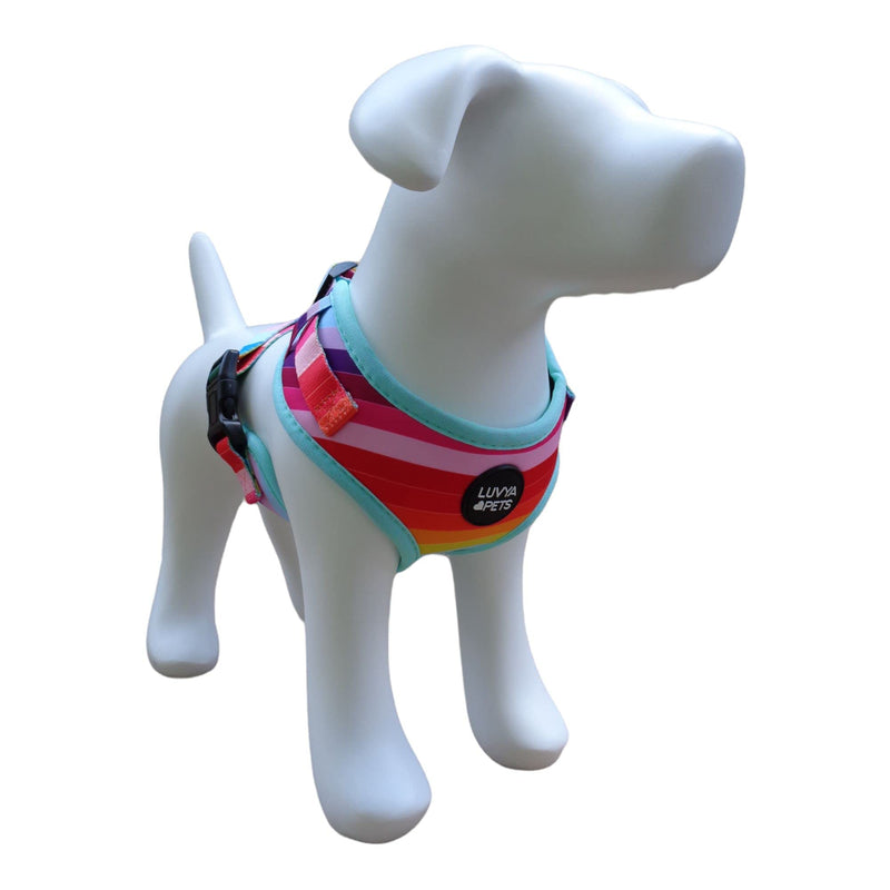 Modern Rainbow Pet Harness Size Large Dog or Puppy Soft Harness with Safe, No Pulling, Large Chest Size 22 to 32 Inches (LG) LG - PawsPlanet Australia
