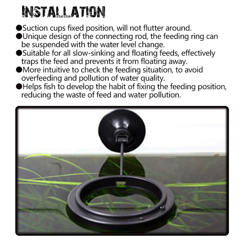 Fish Feeding Ring, Fish Safe Floating Food Feeder Circle Blue, with Suction Cup Easy to Install Aquarium, Square and Round Shape Fish Tank Towels - for Guppy, Betta, Goldfish, Etc (1 circle) 1 circle - PawsPlanet Australia
