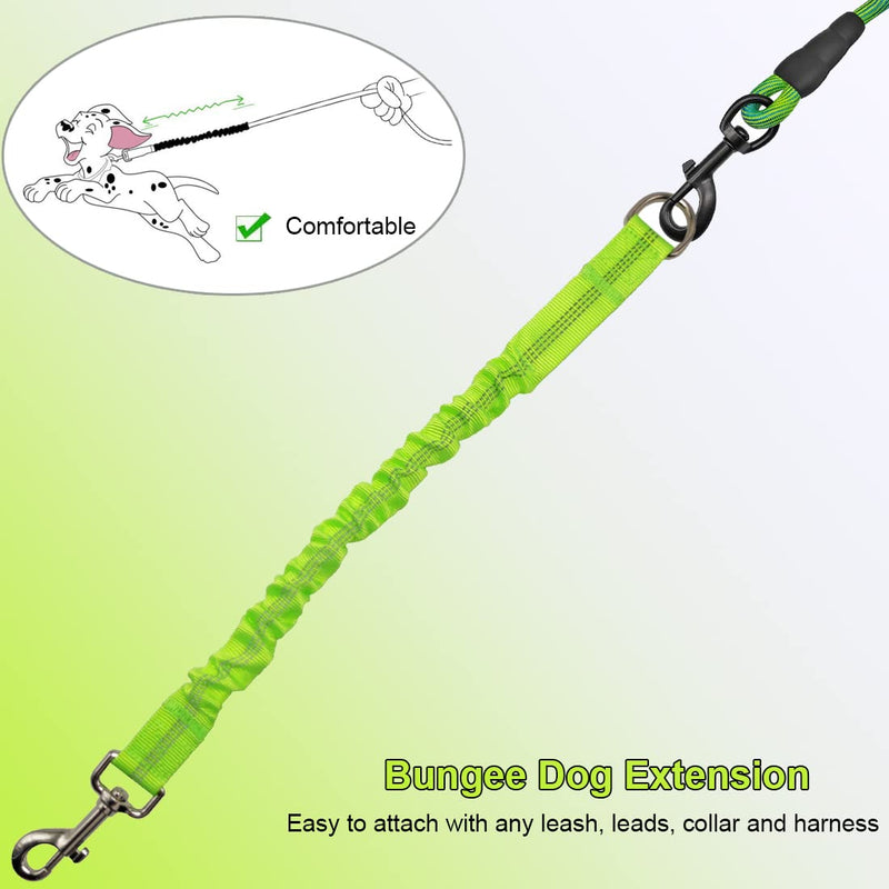BTINESFUL Bungee Dog Leash Extension, 18”Dog Shock Absorber Extender, Works with Any Leash for Walking, Jogging, Training, Playing (Green) 18 Inch Green - PawsPlanet Australia