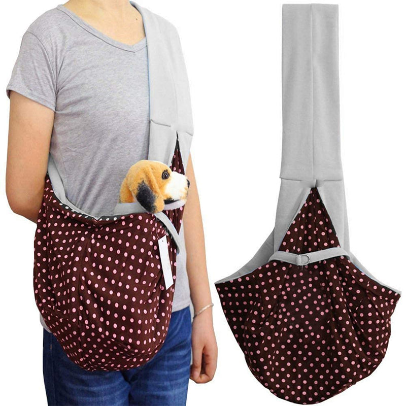 Tumenque Dog Cat Sling Carrier-Hands Free Reversible Pet Papoose Bag Soft Breathable Cotton Pouch and Tote Outdoor Travel Bag Carrying Puppy/Small Dogs/Cats with a Colorful Dog Rope Ball Gray - PawsPlanet Australia