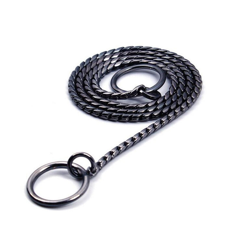 SGODA Black Dog Chain Collar Choke Pet Training Snake Collar with Heavy Links, 22 in, 4 mm Length 22" 4mm - PawsPlanet Australia