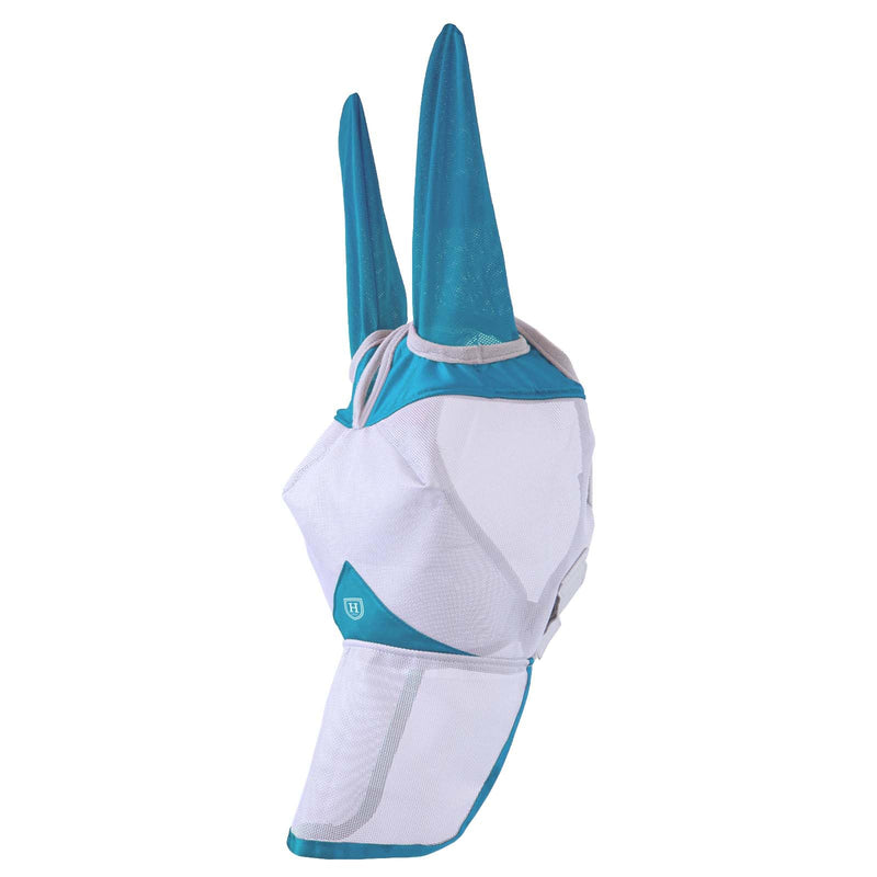 Harrison Howard Mule Donkey Fly Mask Full Face Protection with Nose Cover Sky Blue L - PawsPlanet Australia